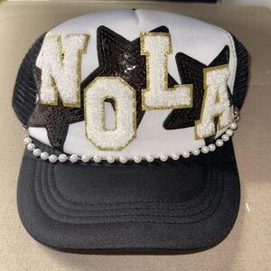 Kids NOLA Star Cap - Black and White